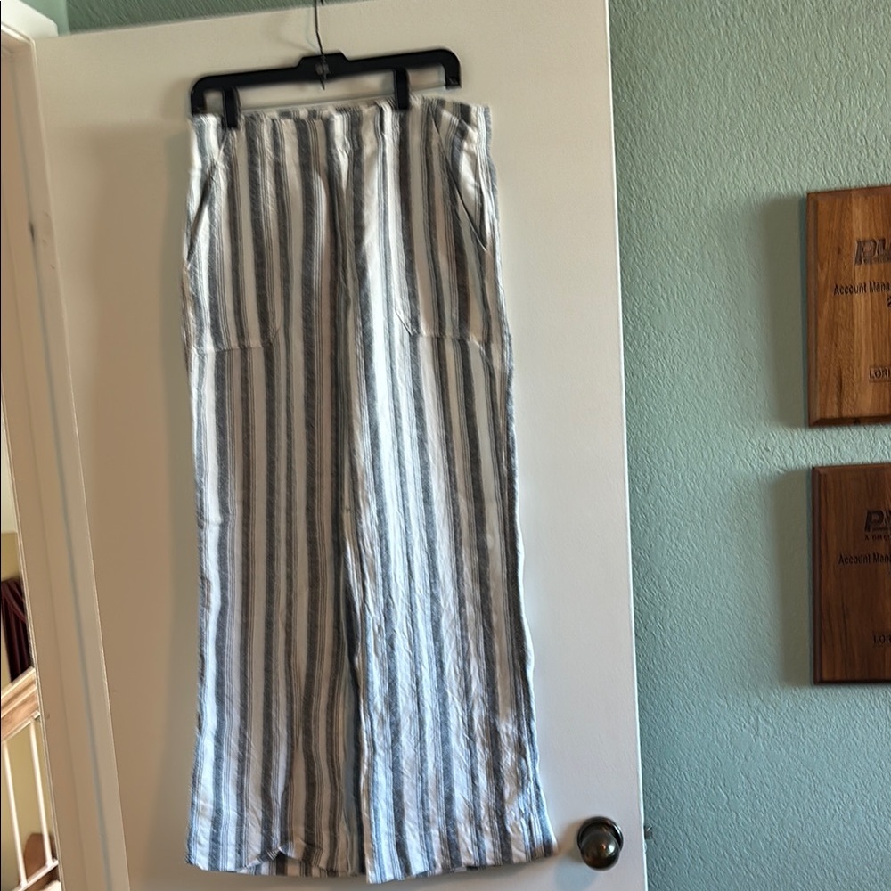 GAP Navy Blue and White Striped Pants
